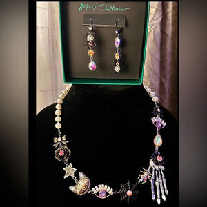 BETSEY JOHNSON SET Halloween Revival Charm Necklace & Matching Earrings NEW NWT